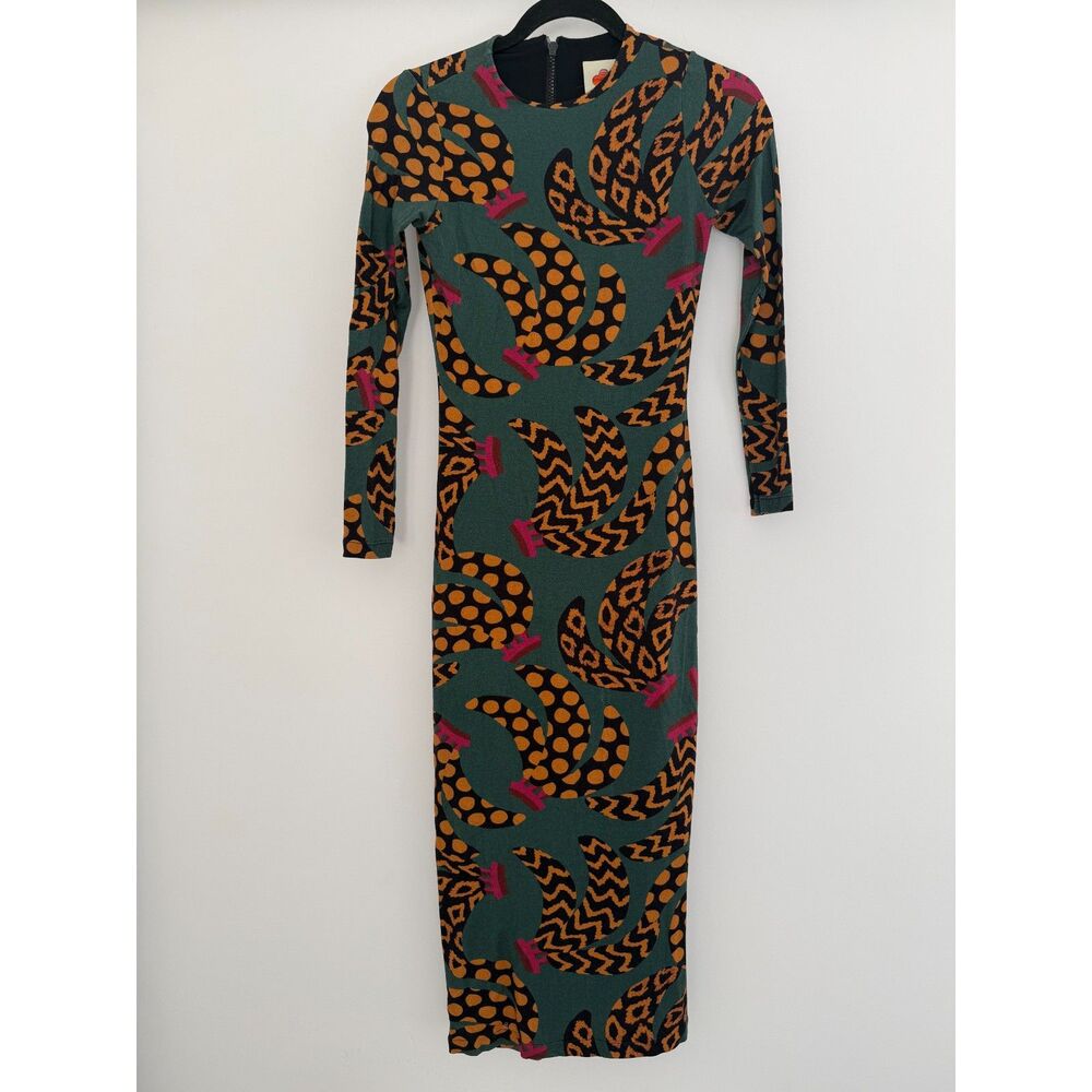 Farm Rio Teal Banana Dress XS NWOT - Picture 5 of 6